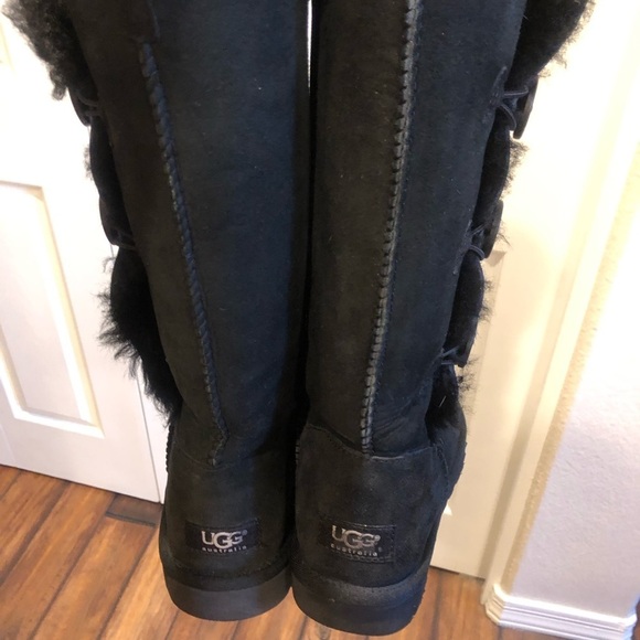 UGG Bailey Button Triplet Tall Black Boots Size 7 - Picture 6 of 10